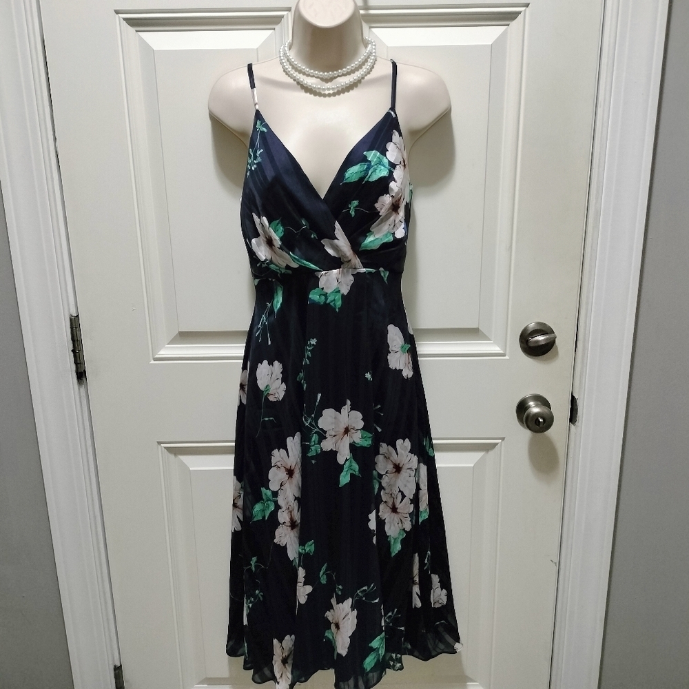 Lulu's Small Pink and White Spaghetti Strap Midi Dress - Picture 3 of 11